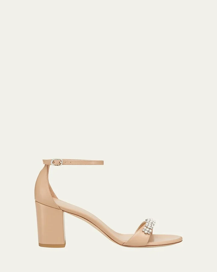 Nudist Poppy Embellished Ankle-Strap Sandals