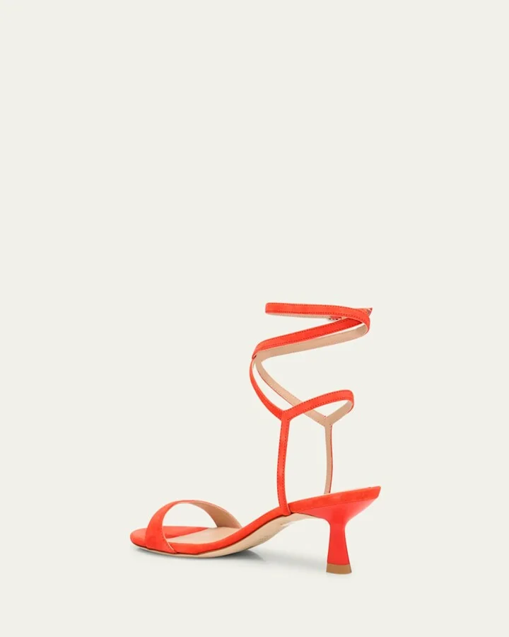 Nudist Suede Ankle-Strap Kitten Sandals - Image 5