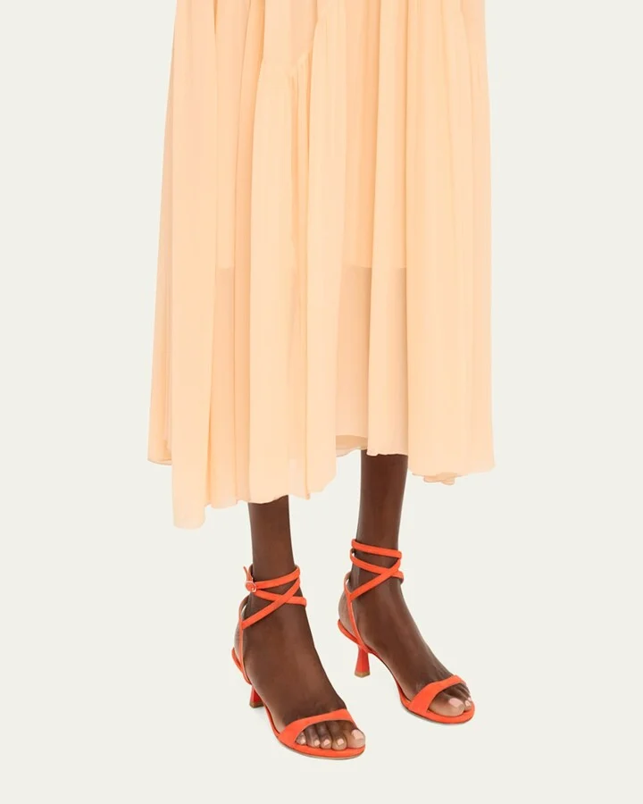 Nudist Suede Ankle-Strap Kitten Sandals - Image 10