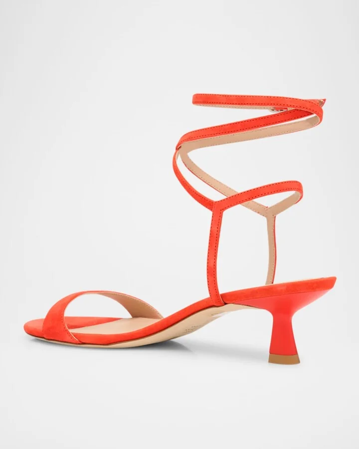 Nudist Suede Ankle-Strap Kitten Sandals - Image 2