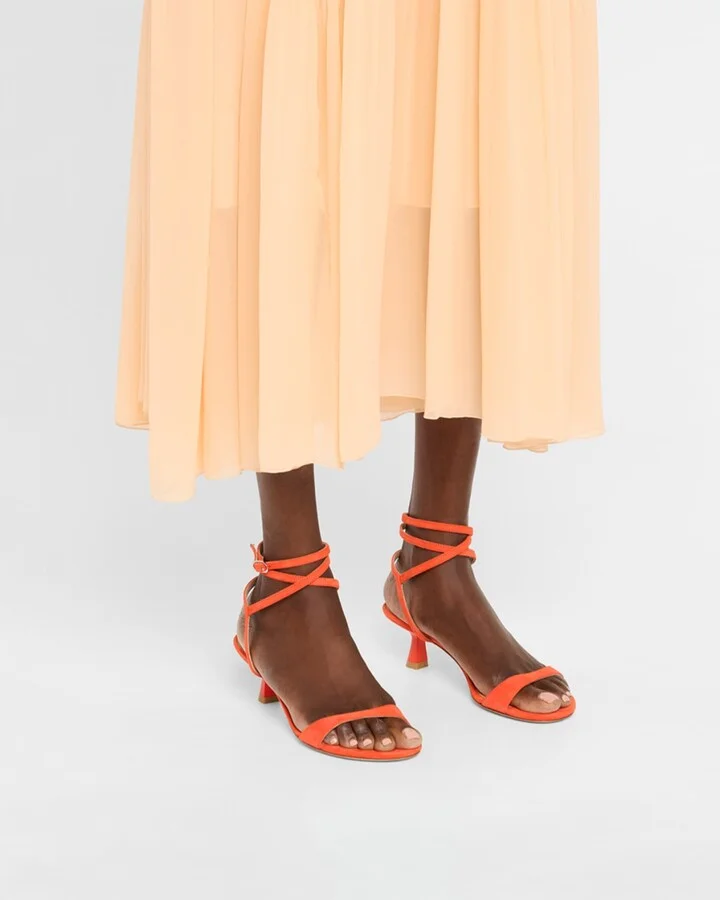 Nudist Suede Ankle-Strap Kitten Sandals - Image 3