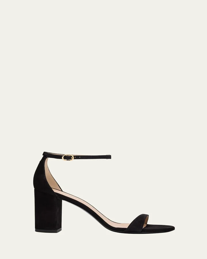 Nudist Suede Ankle-Strap Sandals