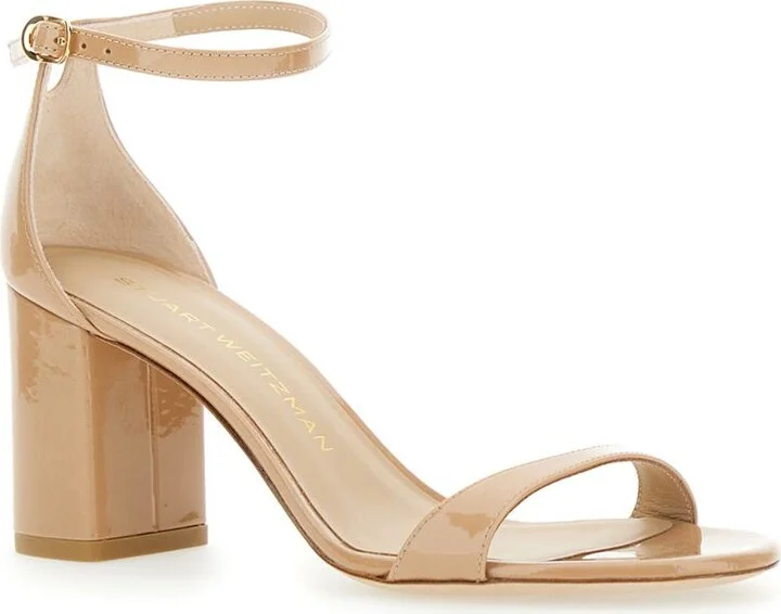 'Nudistarc' Beige Sandals With High Block Heel In Leather Woman - Image 2
