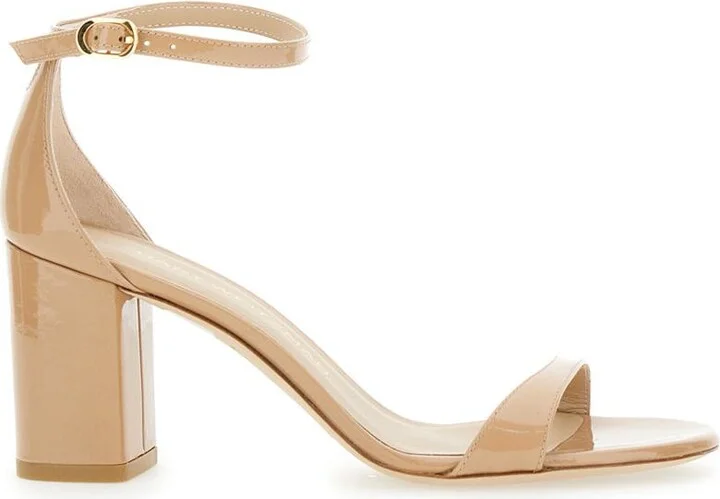 'Nudistarc' Beige Sandals With High Block Heel In Leather Woman