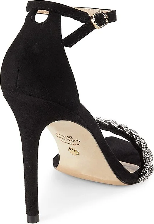 Nudistcurve Embellished Suede Ankle Strap Sandals - Image 3