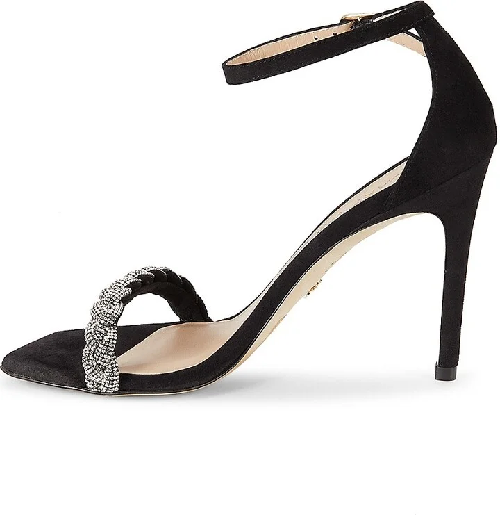 Nudistcurve Embellished Suede Ankle Strap Sandals - Image 4