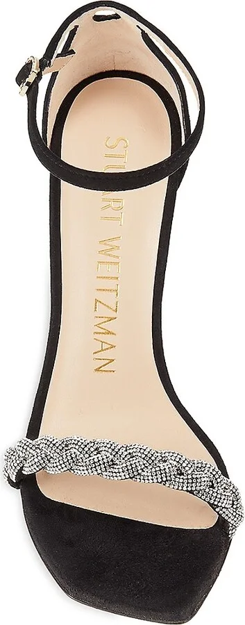 Nudistcurve Embellished Suede Ankle Strap Sandals - Image 5