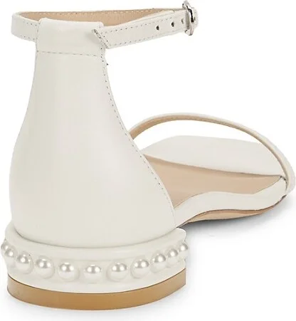 Nudistcurve Pearl-Embellished Leather Sandals - Image 3