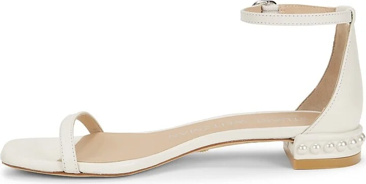 Nudistcurve Pearl-Embellished Leather Sandals - Image 4