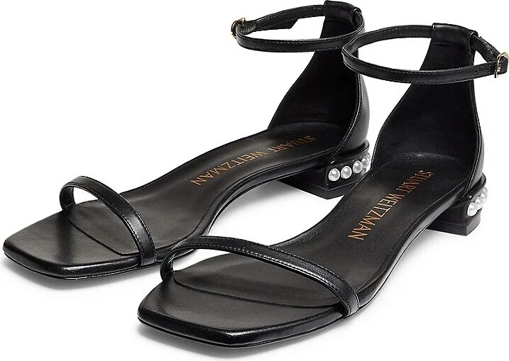 Nudistcurve Pearl-Embellished Leather Sandals - Image 9