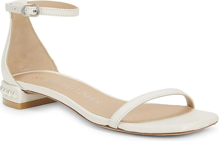 Nudistcurve Pearl-Embellished Leather Sandals - Image 2