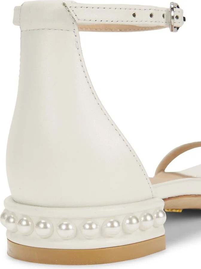 Nudistcurve Pearl-Embellished Leather Sandals - Image 6