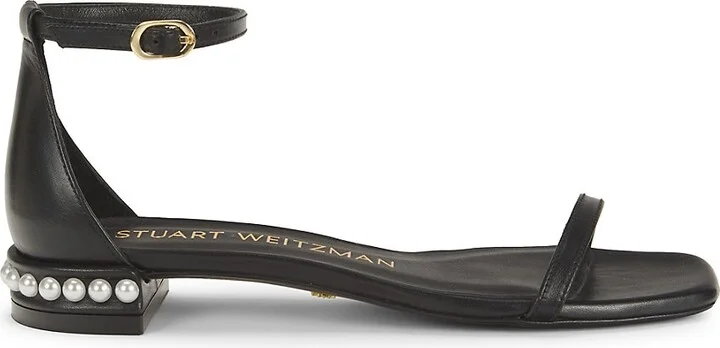 Nudistcurve Pearl-Embellished Leather Sandals