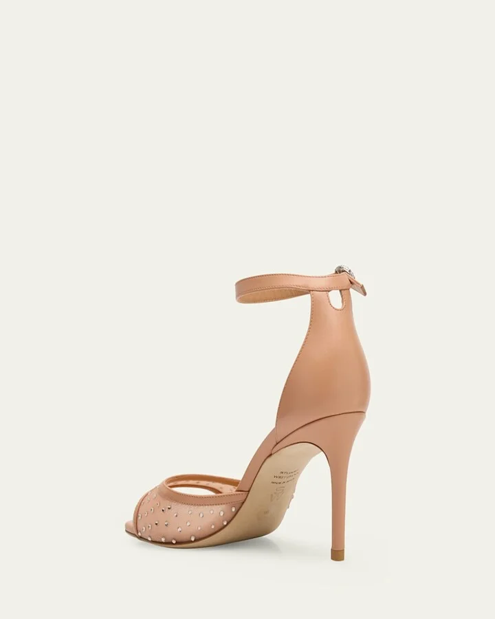 Nudistia Crystal Mesh Ankle-Strap Sandals - Image 4