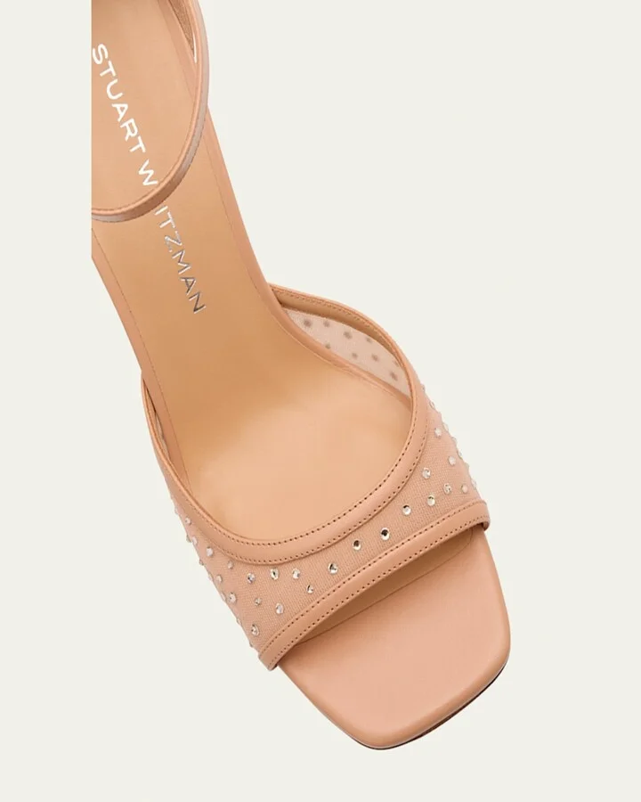 Nudistia Crystal Mesh Ankle-Strap Sandals - Image 5