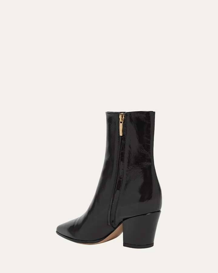 Nuit Leather Zip Booties - Image 2