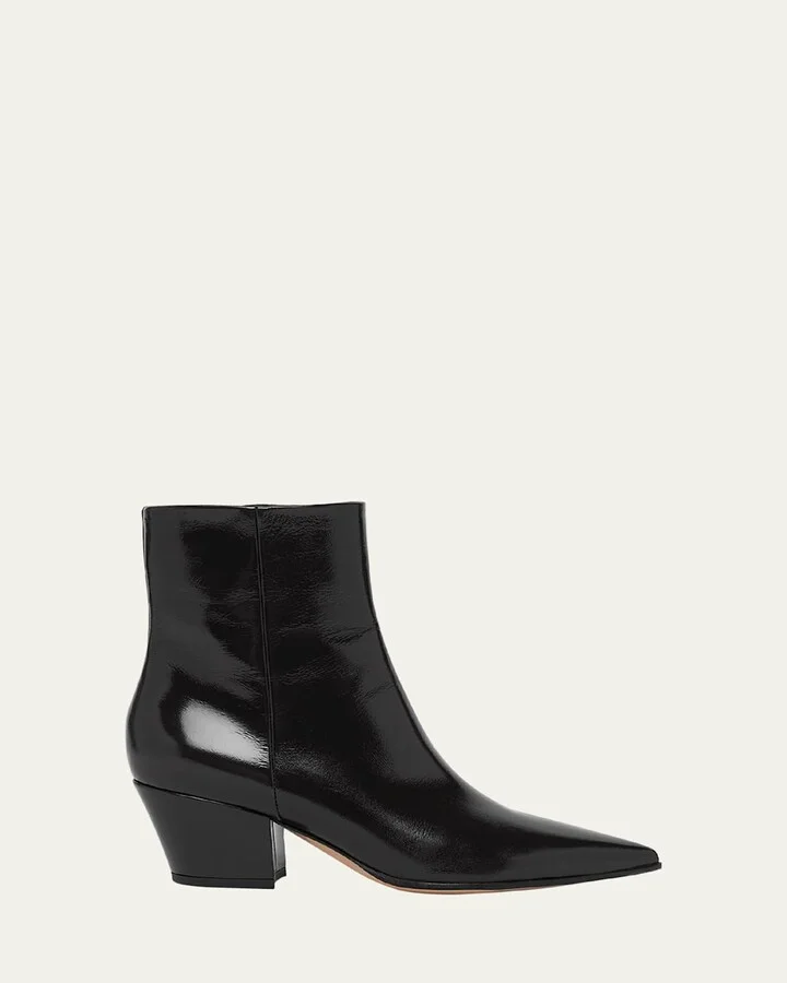 Nuit Leather Zip Booties