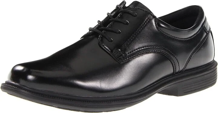 Nunn Bush Baker Street Plain Toe Oxford with KORE Slip Resistant Walking Comfort Technology Men's Plain Toe Shoes Black : 7 M (D), Leather - Image 2
