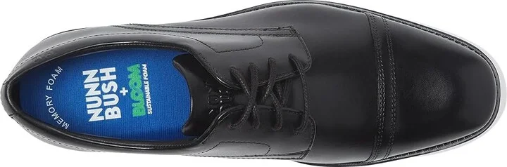 Nunn Bush Baxter Cap Toe Oxford Men's Lace Up Wing Tip Shoes Black : 8 W (EE), Leather - Image 2