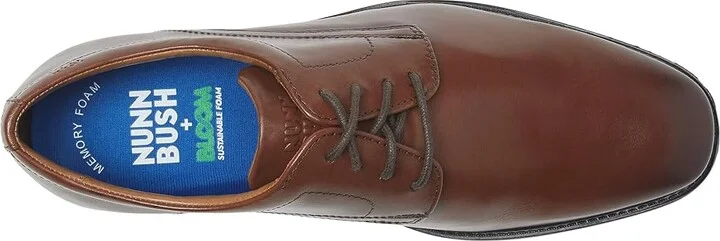 Nunn Bush Baxter Plain Toe Oxford Men's Lace Up Wing Tip Shoes Cognac : 9 M (D), Leather - Image 2