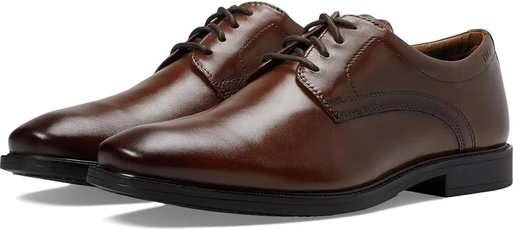 Nunn Bush Baxter Plain Toe Oxford Men's Lace Up Wing Tip Shoes Cognac : 9 M (D), Leather