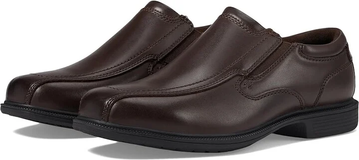 Nunn Bush Bleeker Street Bicycle Toe Slip-On with KORE Slip Resistant Walking Comfort Technology Men's Slip on Shoes Brown : 7 W (EE)