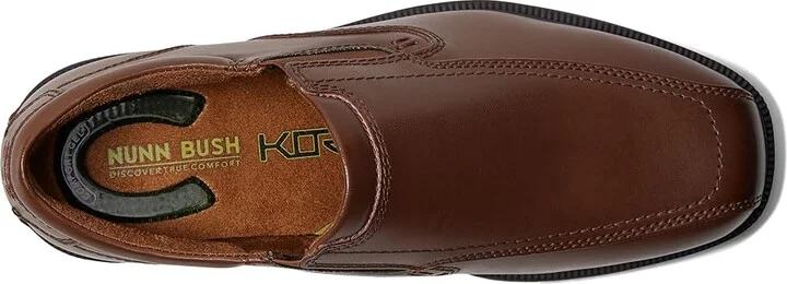 Nunn Bush Bleeker Street Bicycle Toe Slip-On with KORE Slip Resistant Walking Comfort Technology Men's Slip on Shoes Cognac : 7.5 M (D) - Image 3