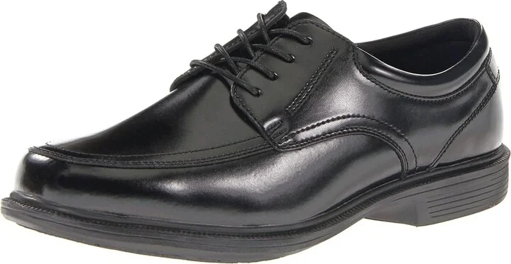 Nunn Bush Bourbon Street Moc Toe Oxford with KORE Slip Resistant Walking Comfort Technology Men's Lace Up Moc Toe Shoes Black : 7 M (D) - Image 2