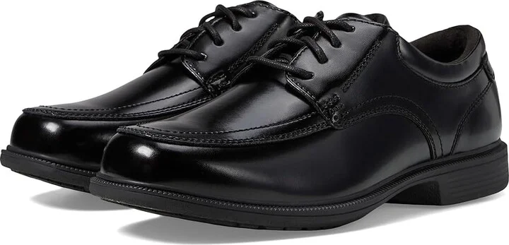 Nunn Bush Bourbon Street Moc Toe Oxford with KORE Slip Resistant Walking Comfort Technology Men's Lace Up Moc Toe Shoes Black : 7 M (D)