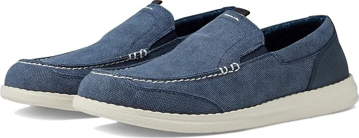 Nunn Bush Brewski Canvas Moccasin Toe Venetian Slip-On Men's Shoes Navy : 7 M (D), Synthetic/Textile
