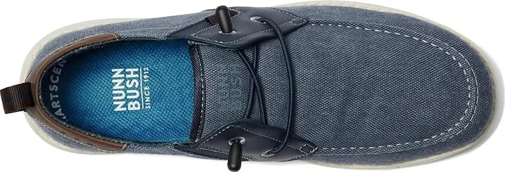 Nunn Bush Brewski Moc Toe Slip-on with Elastic Bungee Men's Shoes Navy : 7 M (D), Textile/Synthetic/Canvas - Image 2