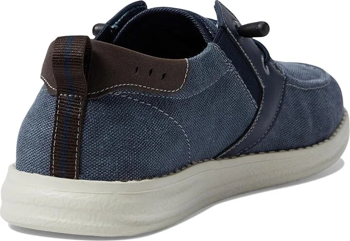 Nunn Bush Brewski Moc Toe Slip-on with Elastic Bungee Men's Shoes Navy : 7 M (D), Textile/Synthetic/Canvas - Image 4
