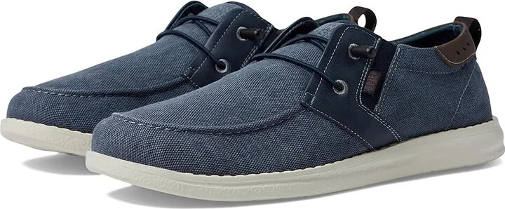 Nunn Bush Brewski Moc Toe Slip-on with Elastic Bungee Men's Shoes Navy : 7 M (D), Textile/Synthetic/Canvas