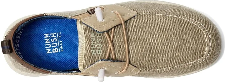Nunn Bush Brewski Moc Toe Slip-on with Elastic Bungee Men's Shoes Stone : 7 M (D), Textile/Synthetic/Canvas - Image 2