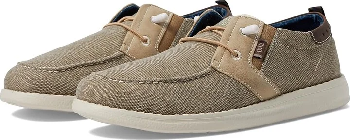 Nunn Bush Brewski Moc Toe Slip-on with Elastic Bungee Men's Shoes Stone : 7 M (D), Textile/Synthetic/Canvas