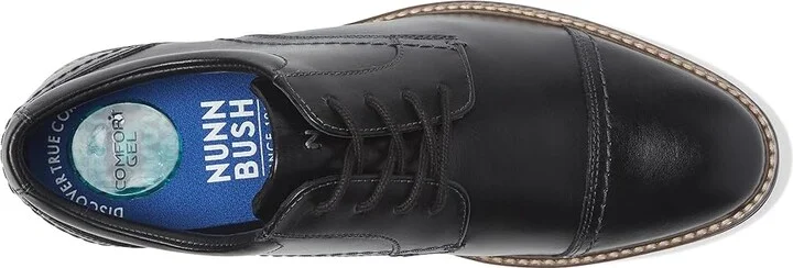 Nunn Bush Calderone Cap Toe Oxford Men's Lace Up Wing Tip Shoes Black : 10.5 M (D), Leather - Image 2