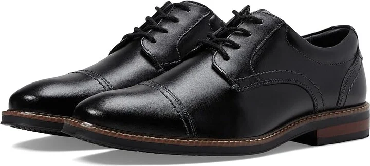 Nunn Bush Calderone Cap Toe Oxford Men's Lace Up Wing Tip Shoes Black : 10.5 M (D), Leather