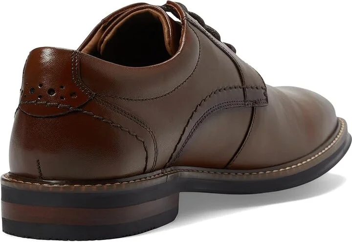 Nunn Bush Calderone Plain Toe Oxford Men's Lace Up Wing Tip Shoes Cognac : 10 W (EE), Leather - Image 4