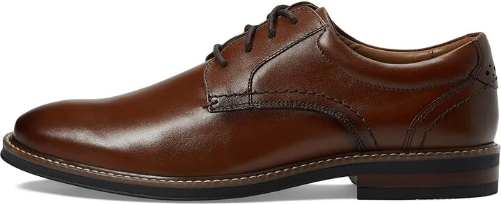 Nunn Bush Calderone Plain Toe Oxford Men's Lace Up Wing Tip Shoes Cognac : 10 W (EE), Leather - Image 6