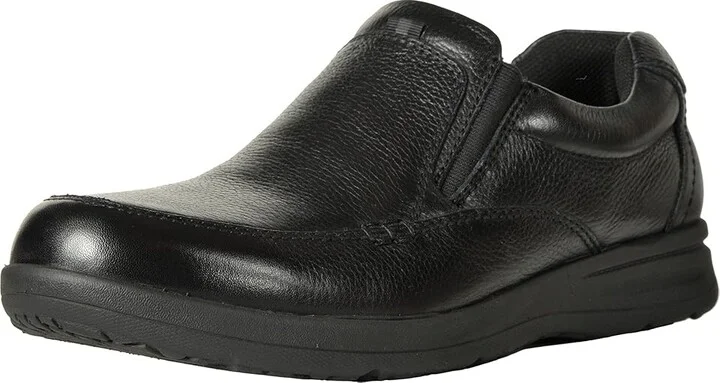 Nunn Bush Cam Moc Toe Slip-On Men's Slip-on Dress Shoes Black Tumbled Leather : 7 M (D) - Image 2