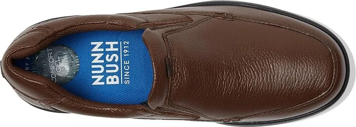 Nunn Bush Cam Moc Toe Slip-On Men's Slip-on Dress Shoes Brown Tumbled Leather : 8 XW (4E) - Image 3