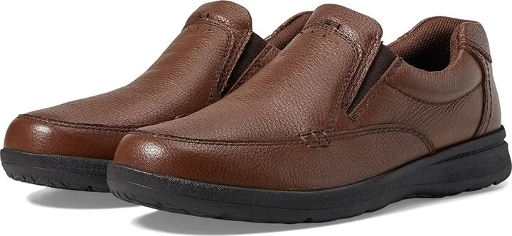 Nunn Bush Cam Moc Toe Slip-On Men's Slip-on Dress Shoes Cognac Tumbled Leather : 7 M (D)