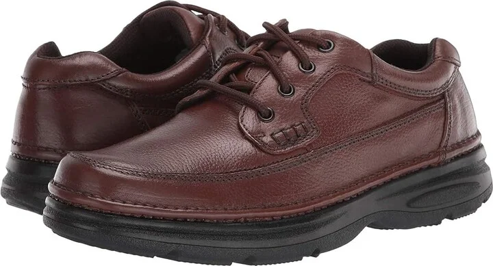 Nunn Bush Cameron Comfort Walking Oxford Men's Lace Up Moc Toe Shoes Brown Tumbled Leather : 7 M (D)
