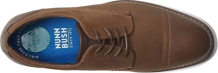 Nunn Bush Centro Flex Cap Toe Oxford Men's Shoes Brown Crazy Horse : 7 M (D), Synthetic/Leather - Image 2