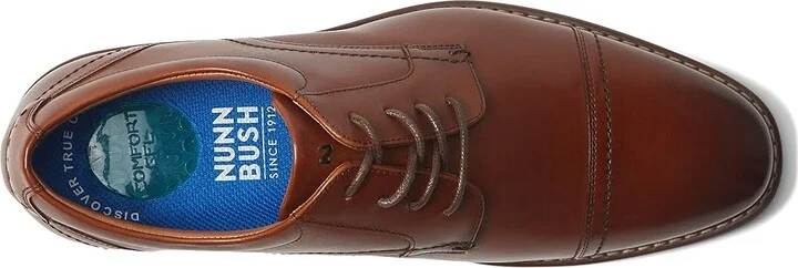 Nunn Bush Centro Flex Cap Toe Oxford Men's Shoes Cognac : 7 M (D), Synthetic/Leather - Image 2