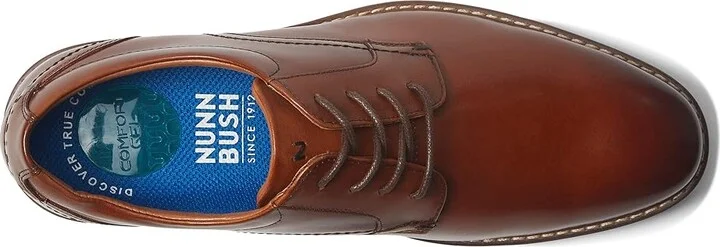 Nunn Bush Centro Flex Plain Toe Oxford Men's Shoes Cognac : 7.5 M (D), Synthetic/Leather - Image 2