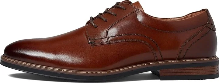 Nunn Bush Centro Flex Plain Toe Oxford Men's Shoes Cognac : 7.5 M (D), Synthetic/Leather - Image 6