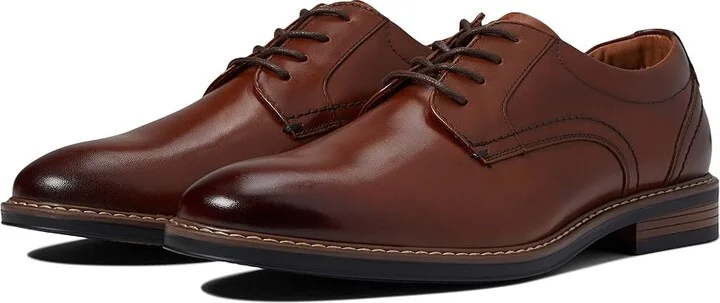 Nunn Bush Centro Flex Plain Toe Oxford Men's Shoes Cognac : 7.5 M (D), Synthetic/Leather