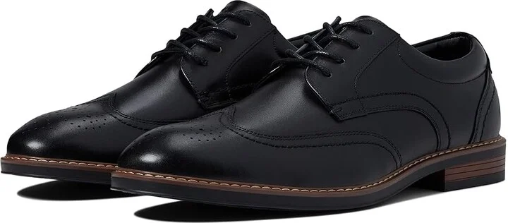 Nunn Bush Centro Flex Wing Tip Oxford Men's Shoes Black : 7 M (D), Synthetic/Leather