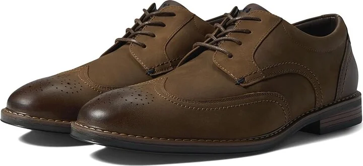 Nunn Bush Centro Flex Wing Tip Oxford Men's Shoes Brown Crazy Horse : 7 M (D), Synthetic/Leather